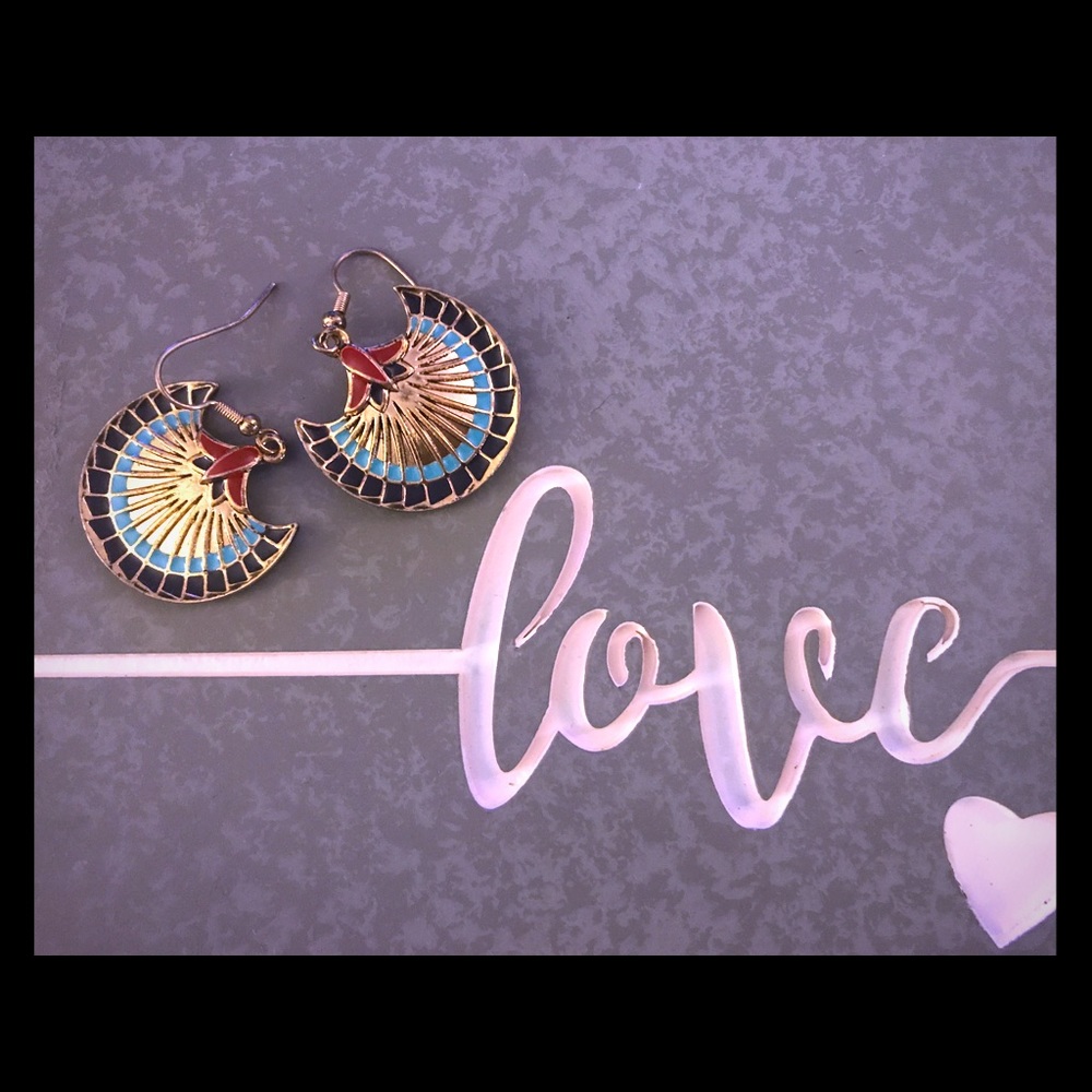 Multi Color Egyptian Style Earrings